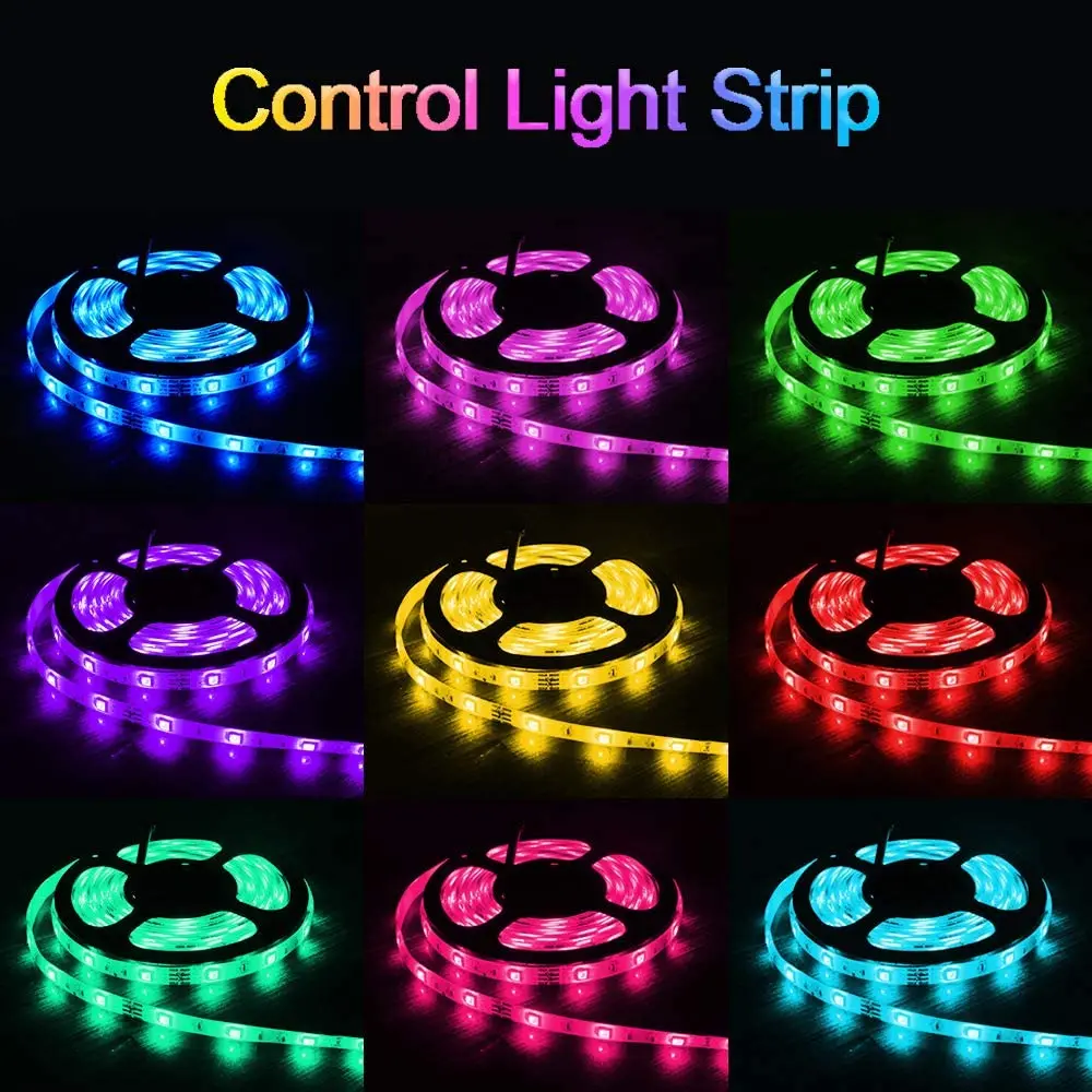 5m 10m RGB 5050 LED Strip Light Waterproof 24Key 44Key Infared Control SMD Flexible DC12V Lamp Ribbon For the Party House Decra