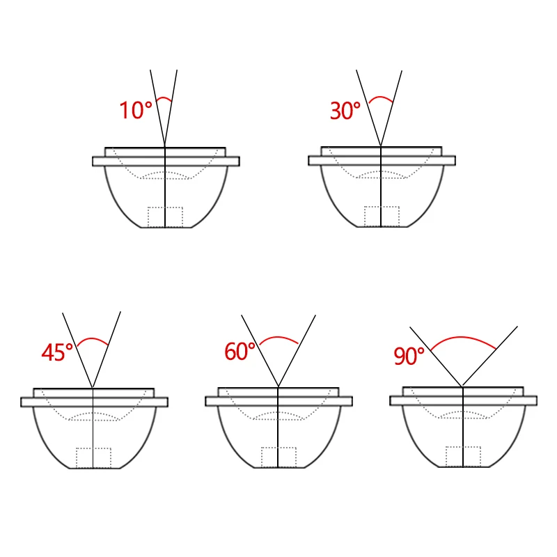 100pcs 13mm 1W 3W 5W 3535 XPE LED Lens Waterproof 10 25 45 60 90 Degree SMD 3535 3030 XPE2 XPG2 XTE Plano Reflector Collimator