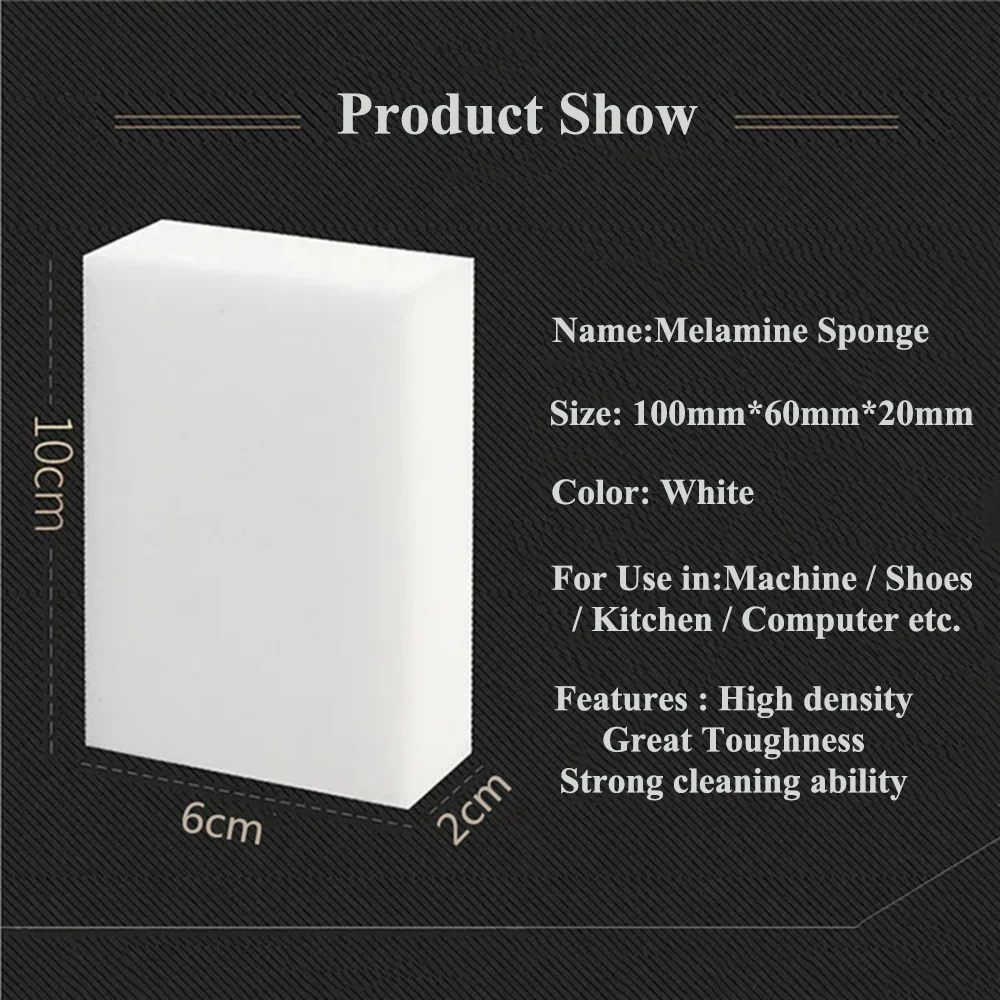 10pcs Melamine Sponge White Magic Sponge 100*60*20mm Eraser Melamine Cleaner Multi-Functional Eco-Friendly Kitchen Magic Eraser