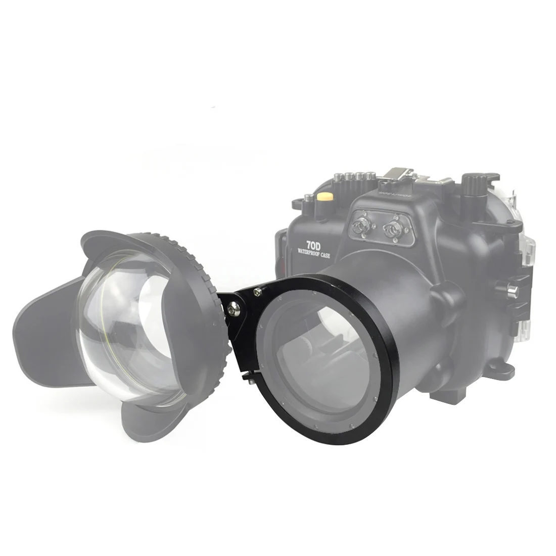 Camera Case subaquática com braço flutuante para Canon, porta-lentes, grande angular, adaptador de montagem, macro, mergulho, M52, M67, 100mm, 67mm, 52mm