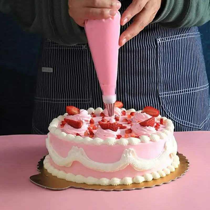 21-teiliges Edelstahl Tortendekorations-Set Spritztüllen Spritzbeutel Küchen-Konditorei-Ausrüstung Gebäck-Zubehör Bäckerei-Werkzeugset – Detail 12