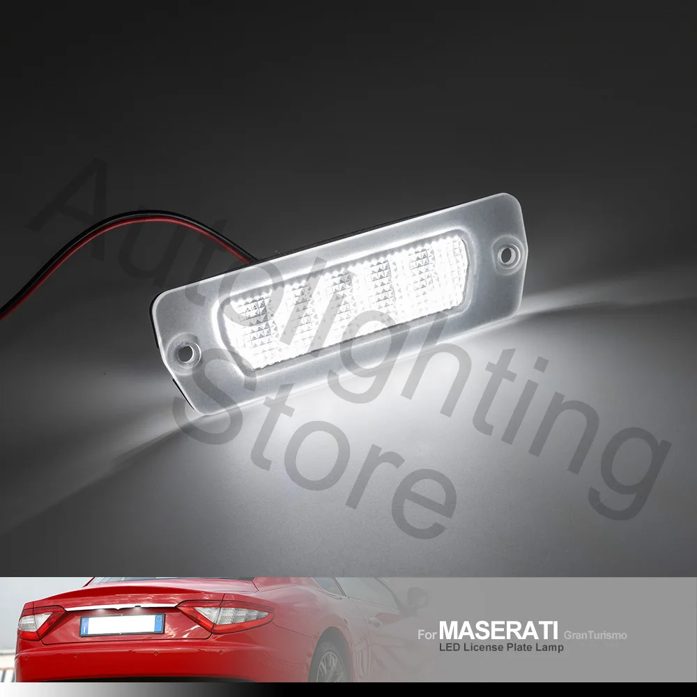 2Pcs For Maserati Coupe 4200 4200 GT 01-07 GranTurismo GranCabrio LED License Number Plate Light Rear Plate Lamp Assembly