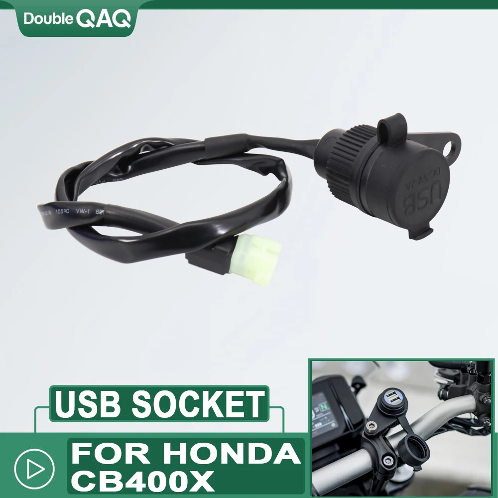 

Для Honda CB400X CB 400 X черный мотоциклетный модификатор DV 12V двойной USB Адаптер зарядного устройства