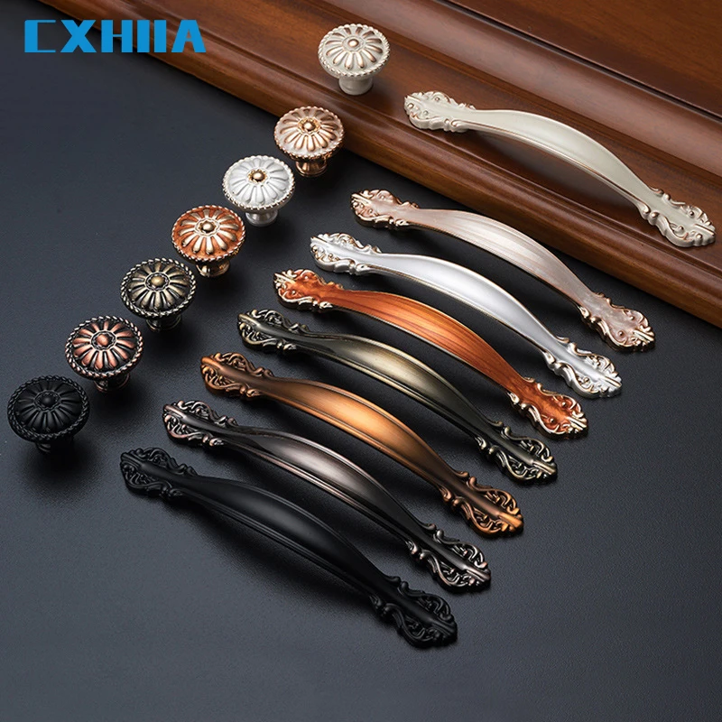 CXHIIA Simple Chinese Retro American Handle Multicolor Antique Drawer Door Pull Clothes Shoe Cabinet Door Hardware Handle