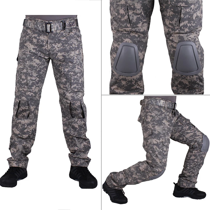 VULPO Camouflage BDU ACU Combat Uniforms Shirt/Broek & Elbow/Knee Pads Militaire Game Cosplay Uniform Ghilliekostuum