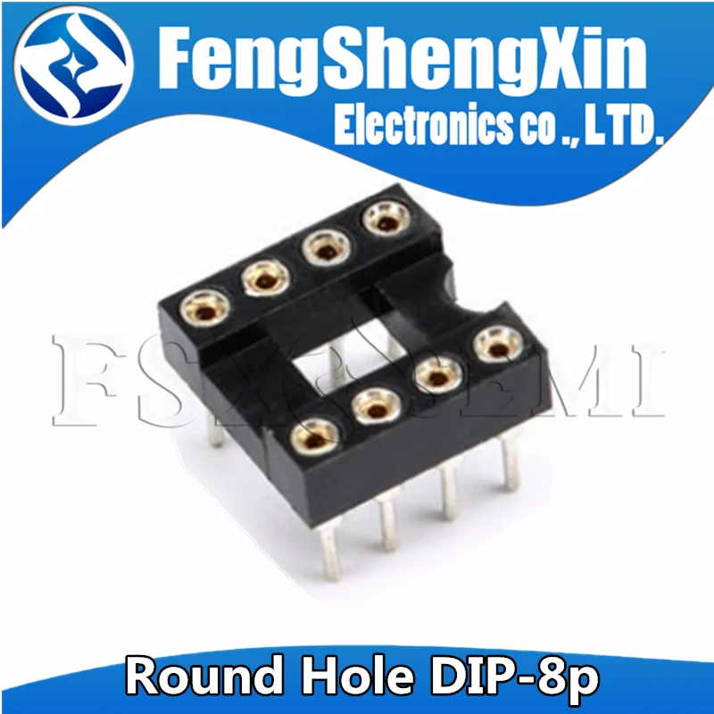 20pcs DIP-8 Round Hole Square hole 8 Pins 2.54MM DIP DIP8 IC Sockets Adaptor Solder Type IC Connector