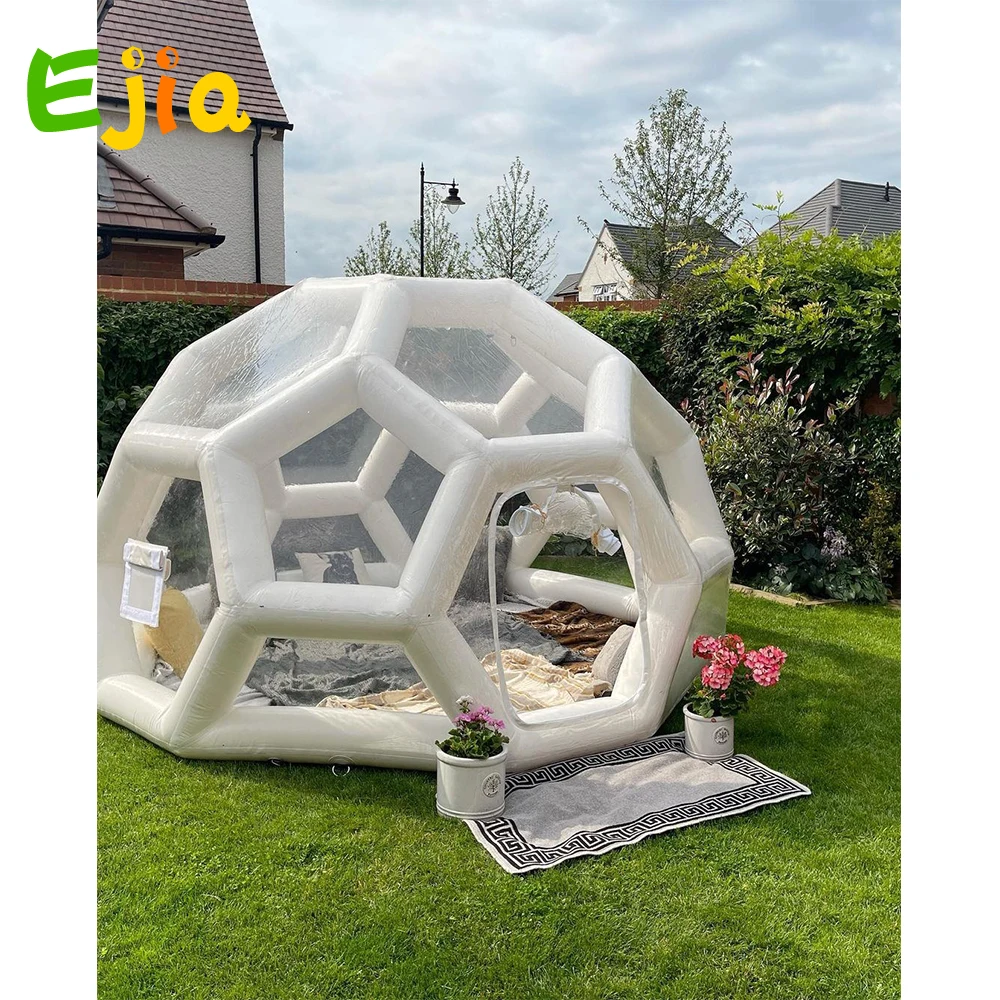 Tienda de campaña inflable para Patios, carpa de burbuja de PVC transparente con forma triangular de lujo para acampar al aire libre