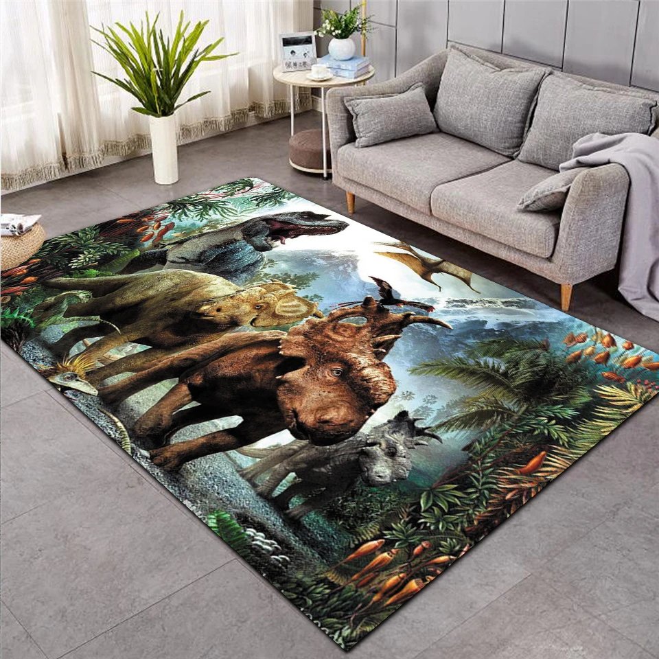 

Nordic 3D Dinosaur carpet kids living room sofa bedroom kids play mat cartoon parlor large carpets hallway door mat customized