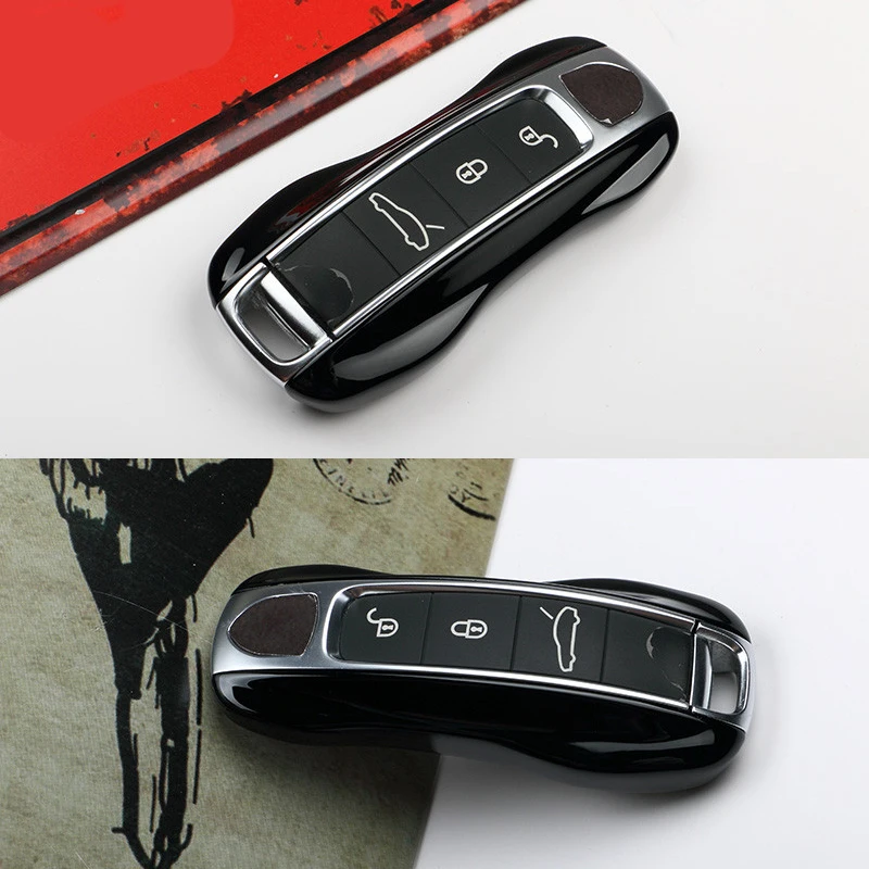 For Porsche Panamera 17+, Cayenne 2018+ Remote Fob Key Case Shell Cover ABS Red Blue Chrome Black White