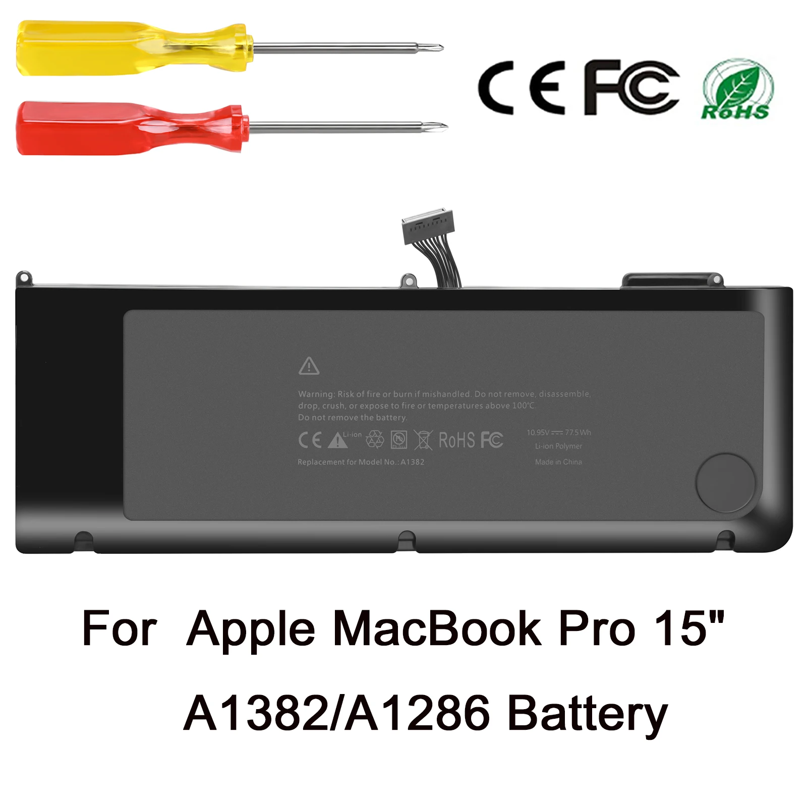 77.5Wh A1382 Battery for MacBook Pro 15 inch A1286 (only for Early 2011, Late 2011, Mid 2012),MC721LL/A MC723LL