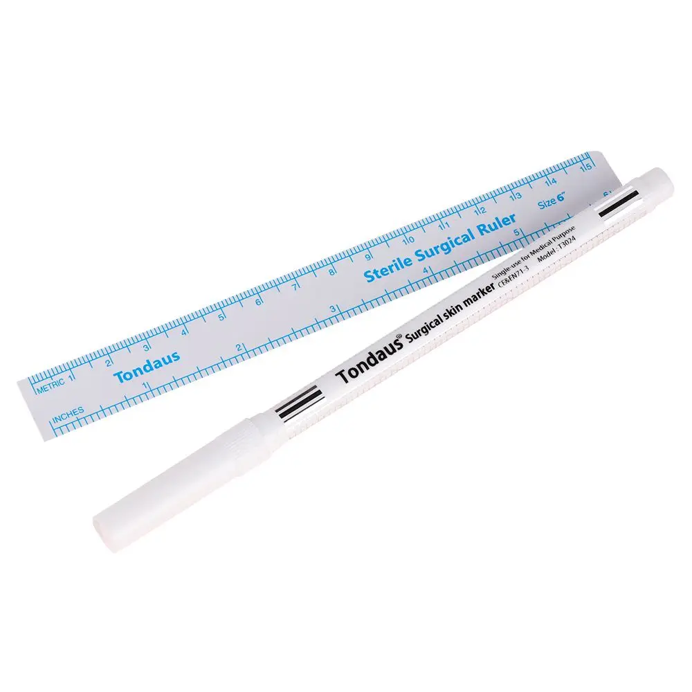 White Microblading Eyebrow Measuring Ruler Skin Scribe Tool Body Art Surgical Mark Tattoo Skin Marking Pen