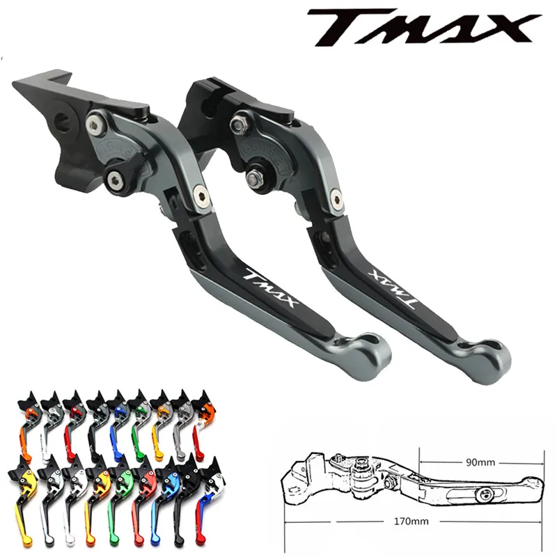 

For For YAMAHA TMAX 530 2012 -2017 TMAX500 Red&Titanium CNC Adjustable Folding Extendable Motorcycle Brake Clutch Levers