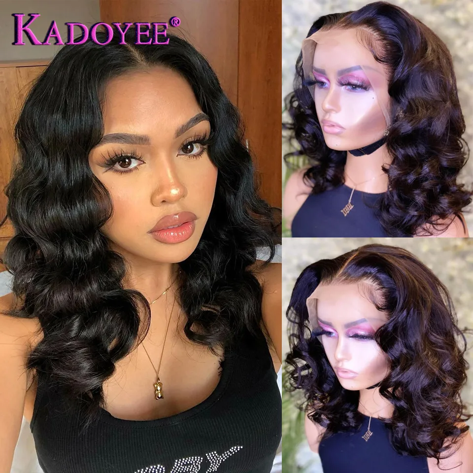 Brazillian Loose Body Wave Lace Front Human Hair Wigs For Women Deep Wave Bob Wigs 13x4 Lace Frontal Wigs Pre plucked Baby Hair