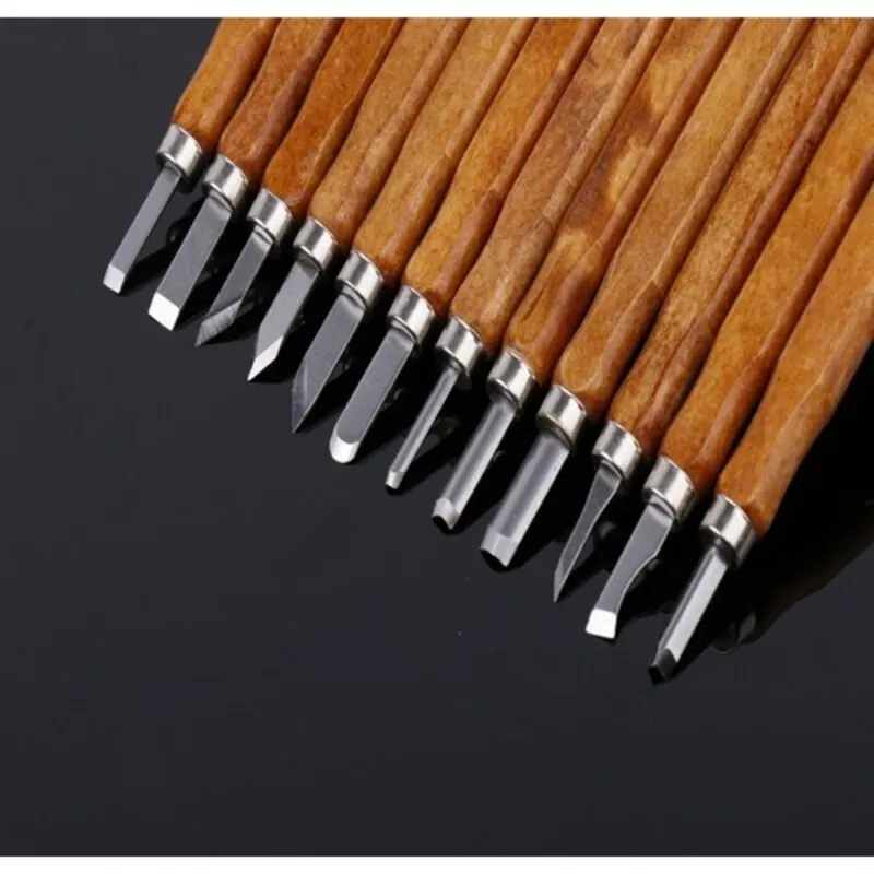 

Diy Crafts Professional Wood Carving Set Handmade and Hobby 12 Pieces 14cm Unik Design Free Fast Shipping From Turkey