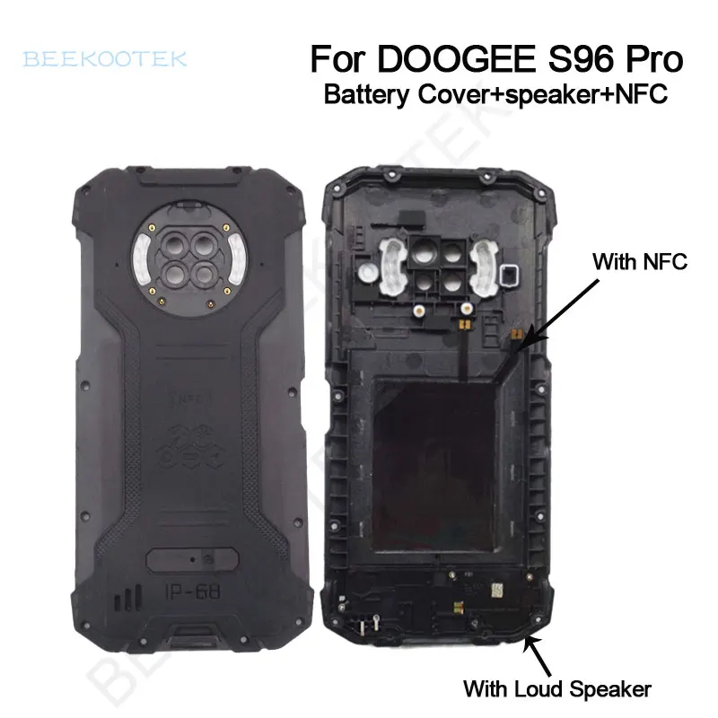 Original New Battery Cover Replacement Durable Back Case Mobile Phone with Speaker and NFC Accessory for DOOGEE S96 PRO