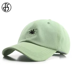 FS Summer Beige Green Mens Cap With Visor Cotton Leaf Baseball Caps For Women Snapback Hip Hop Trucker Hats Gorras Hombre 2023