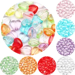 50/100pcs 11mm Transparent Charms Heart Shape Acrylic Beads Loose Spacer Beads For Jewelry Making Diy Bracelet Necklace