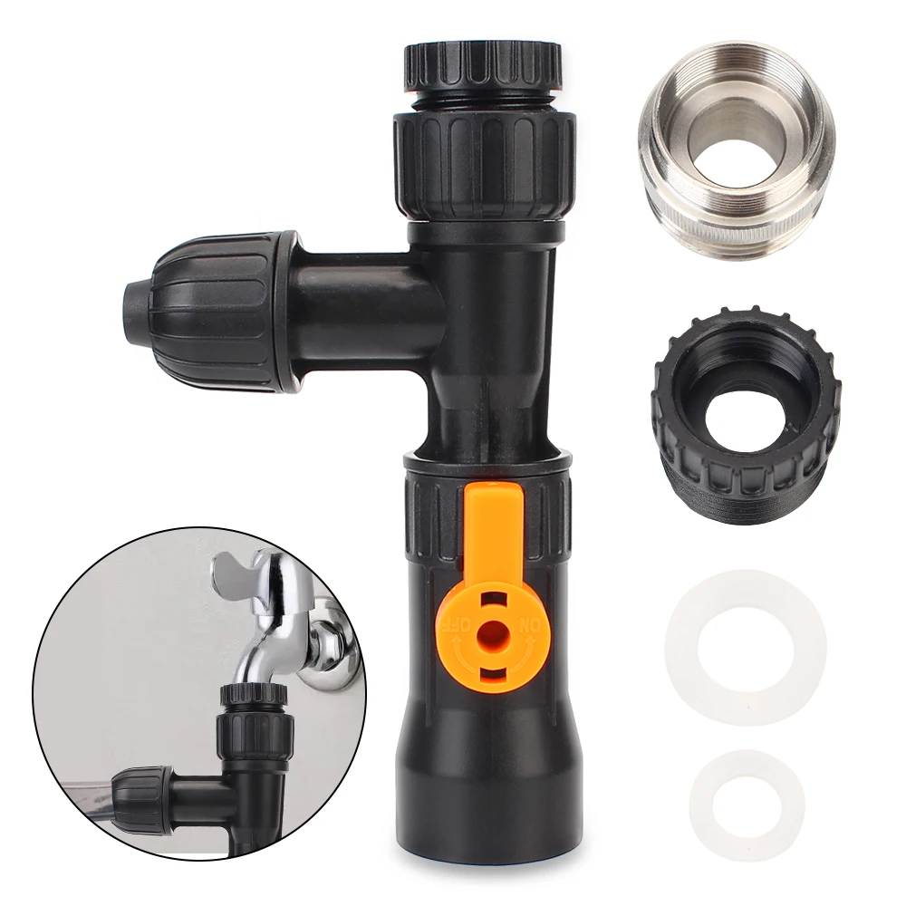 Splitter Watering Connector 3-Way Faucet Type Cleaning Tool Plastic Fish Tank Cleaning Faucet Water Changer Water Changer Pump