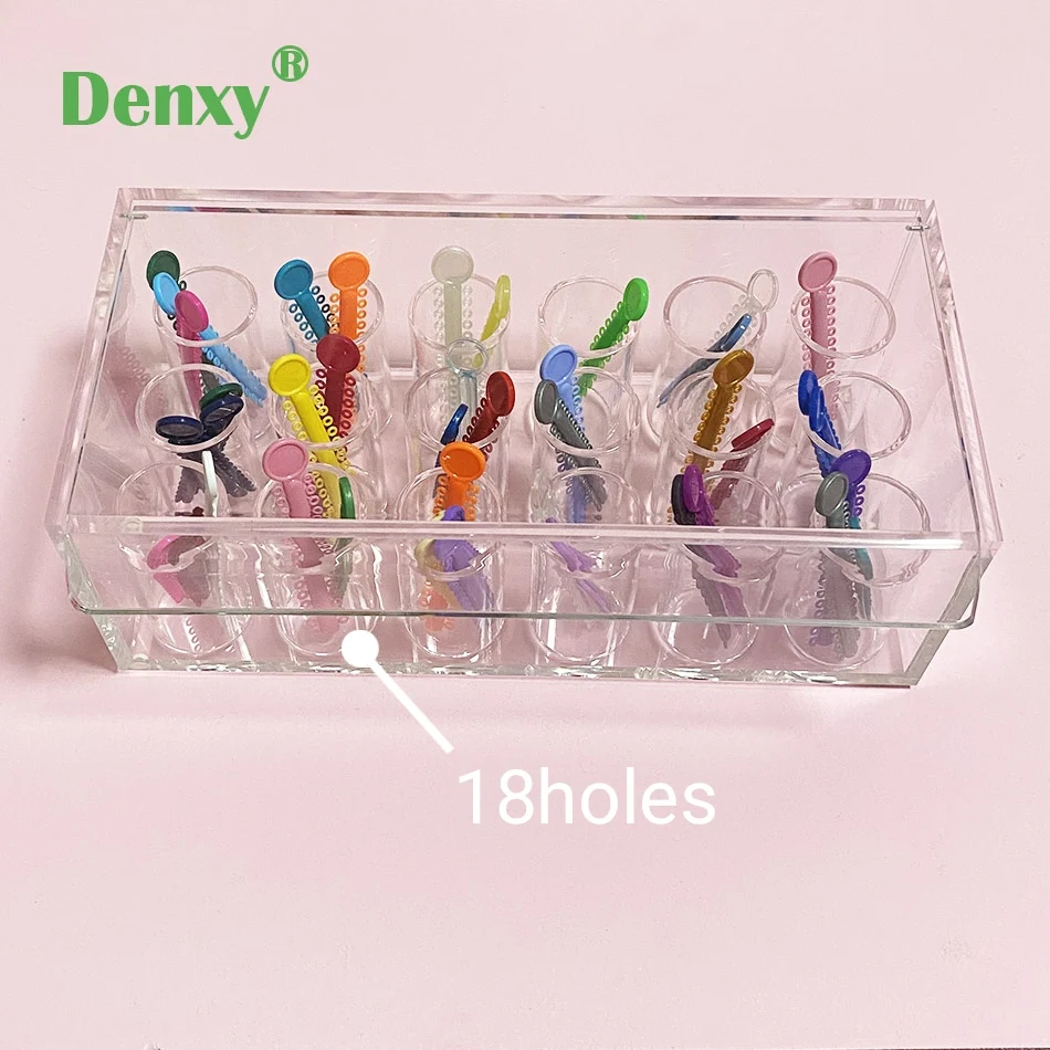 18 hole Ligature Tie Box Dental Case High Class Acrylic Orthodontic Ligature Ties Holder Box for Dental Lab Orthodontic Bracket