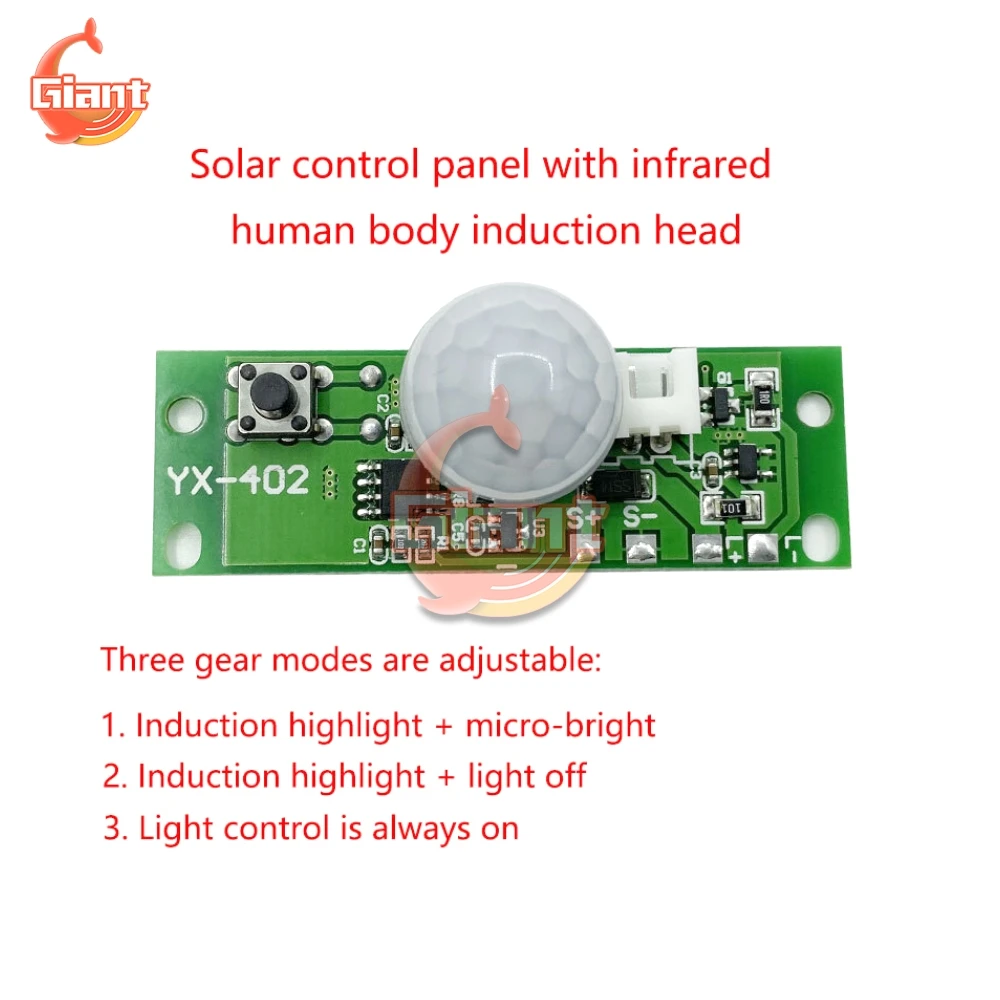 25S 3.2V 3.7V Infrared Human Induction Solar Lamp Circuit Board Wall Light Control Sensor Module PIR Wall Light Controller Panel