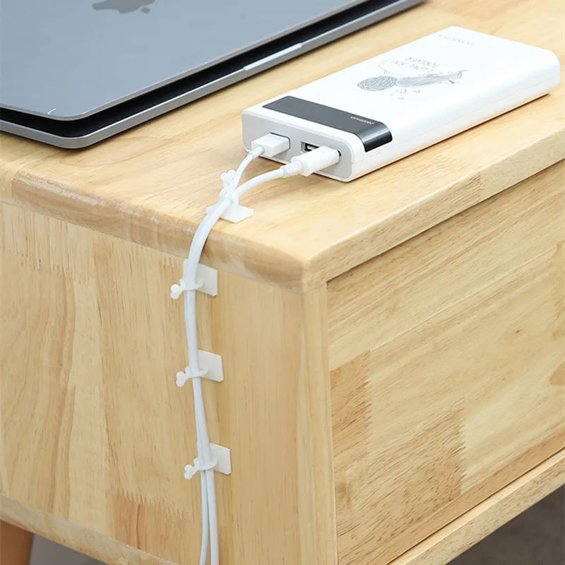 10pcs Self-adhesive cable clamp Holder desk Wire organizer Invisible plant support clip Vine Climbing Wall Fixer Sticky Hook