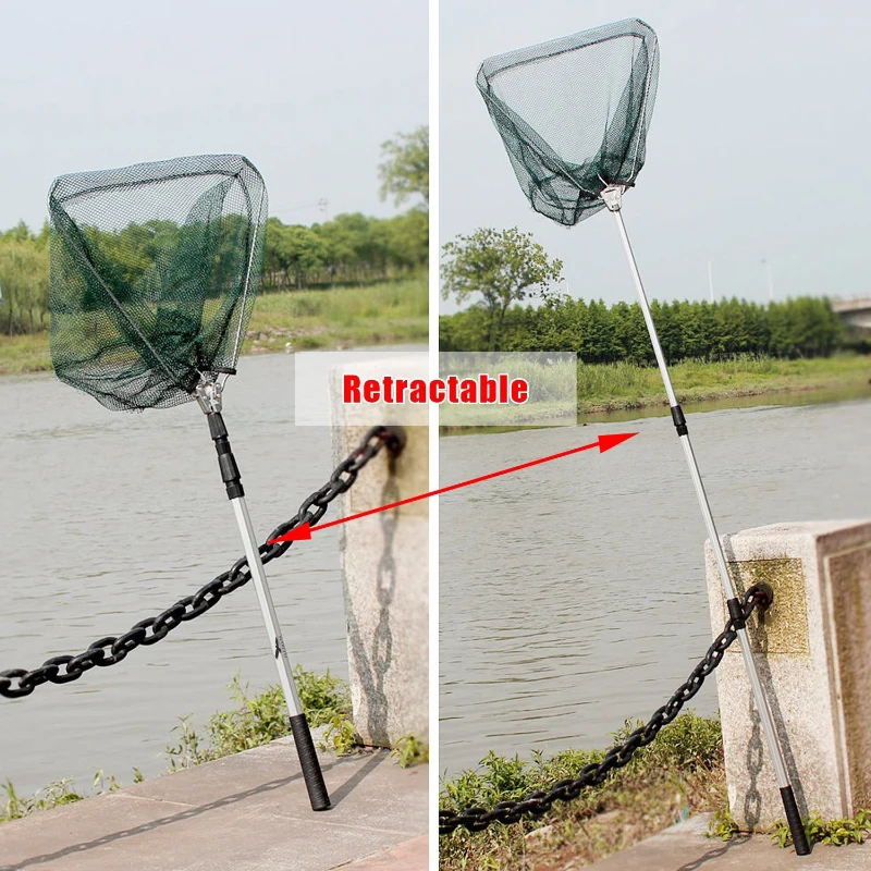 190cm 92cm 55cm Teleskop-Landungsnetz, faltbare Angelrute, ausziehbares Fliegen-, Karpfen-, Fluss- und Meeresnetz zum Fliegenfischen – Detail 6
