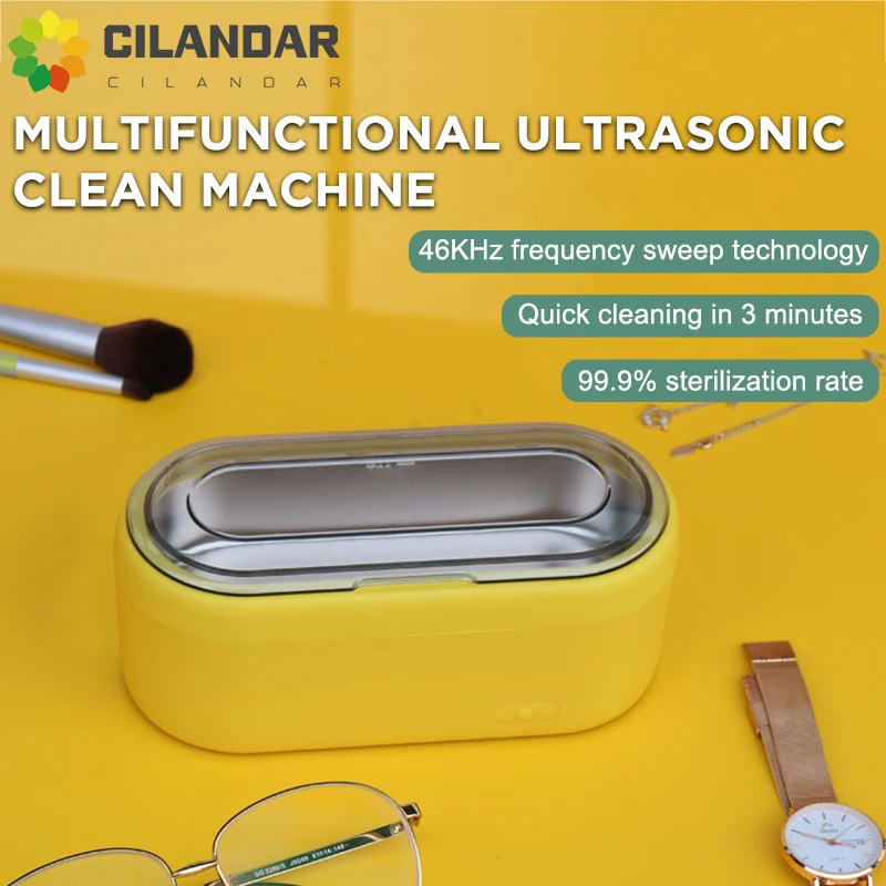 Mini Gold and Silver Jewelry Cleaner Electric Glasses Cleaner Ultrasonic Cleaner Denture Dental Mold Camera Lens Cleaner Box