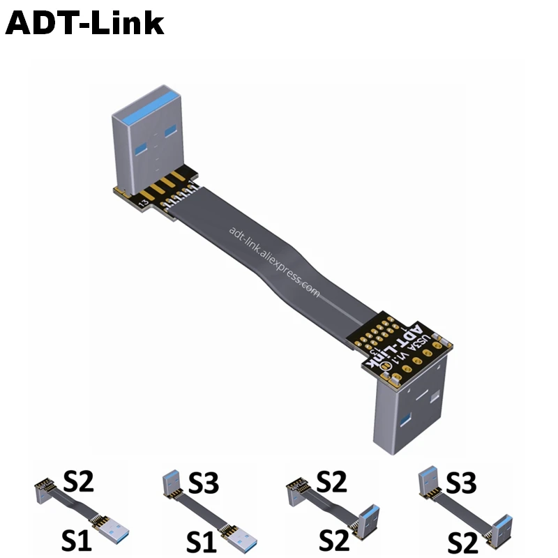 

USB 3.0 Cable USB to USB Cable Type A Male to Male USB Extension Cable Super Speed HDD 90/270 degree Angle Up/Down Angled USB3