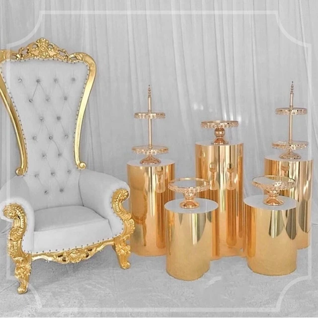 

5pcs/set)Gorgeous gold stainless steel event walkway wedding decoration flower stand for plinth stand events qq246