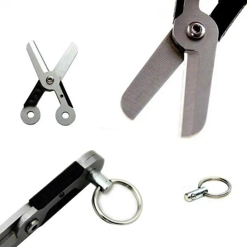 Pocket Mini Fold Scissor EDC Outdoor Gadget Foldable Keychain Scissors Cutting Knife Tool Accessories Fishing Supplies