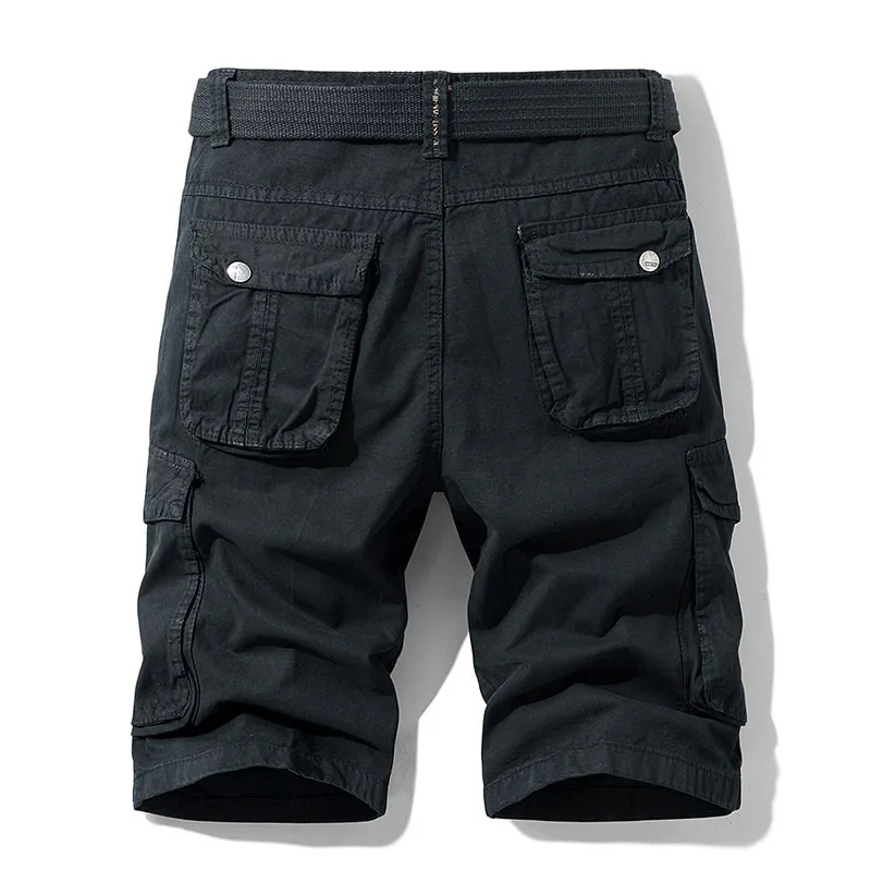 High Quality 2024 Summer Men's Baggy Multi Pocket Military Cargo Shorts Male Cotton Mens Tactical Shorts Short Pants No Belt