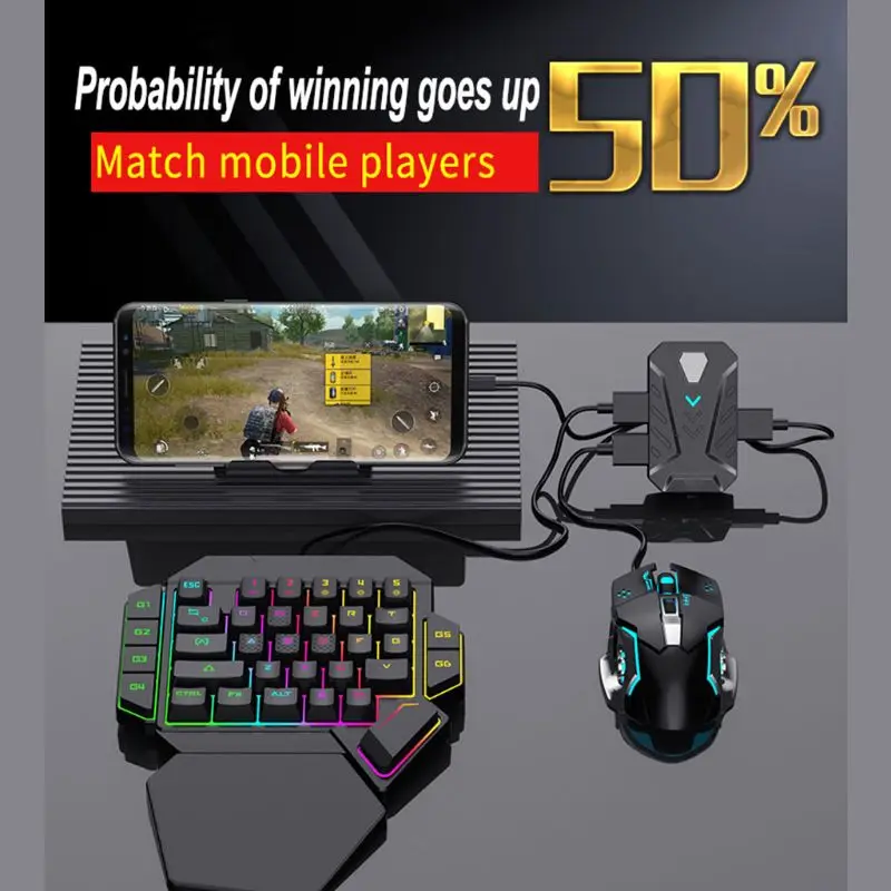 Mobile Shooting Game Controller Gaming Keyboard Mouse Converter Mobile Phone Gamepad Bluetooth-compatible for PUBG