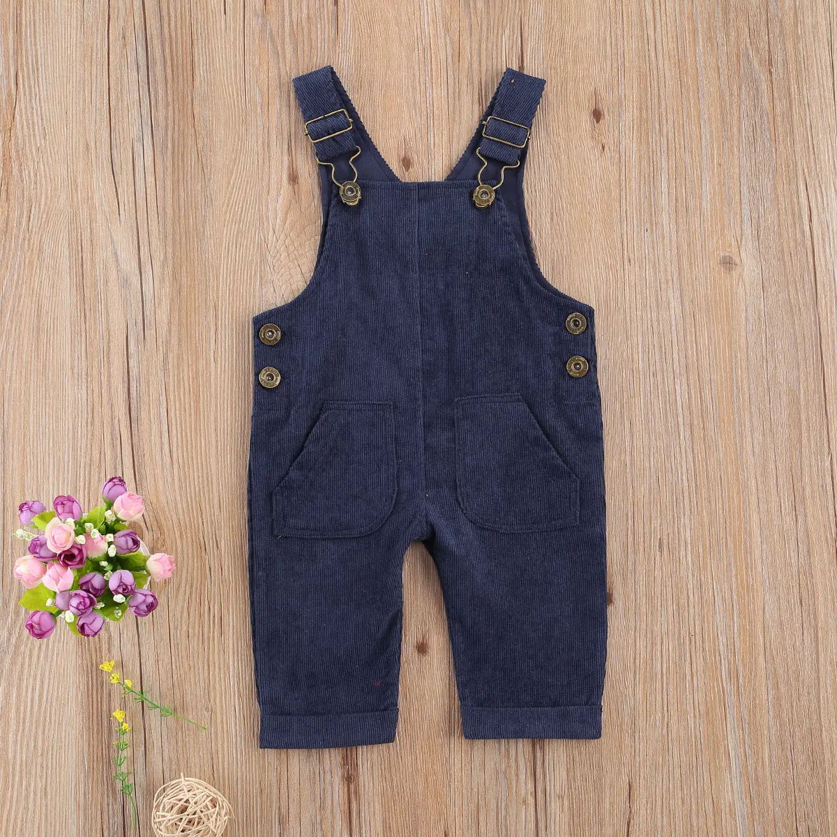 Toddler Baby Kids Boys Girls Overalls Autumn Newborn Baby Girls Corduroy Pocket Romper Jumpsuits Casual Bib Pants One-Pieces