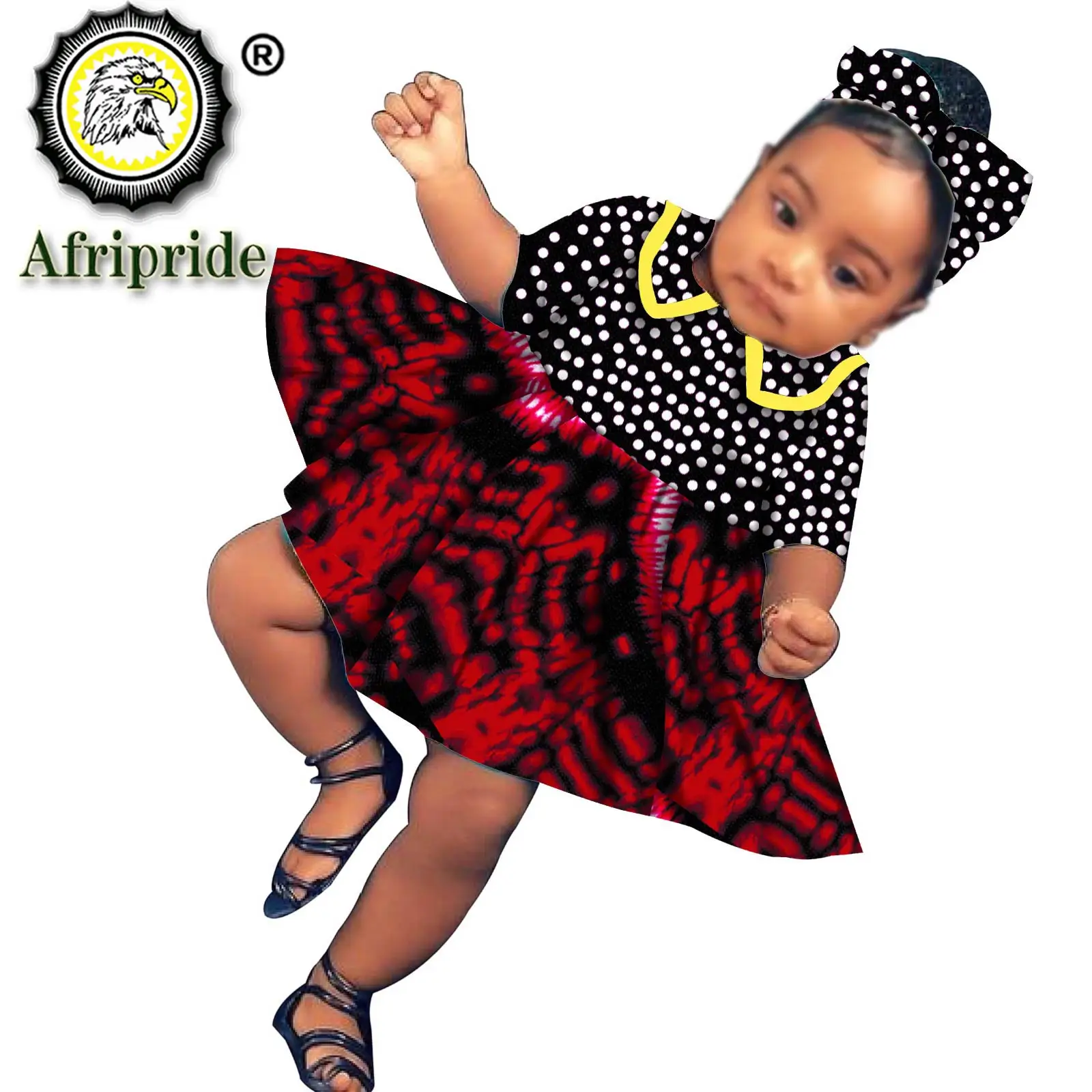 

African Children Clothing Girl Dress Wax Print Ankara Dashiki 100% Cotton Casual AFRIPRIDE S204018