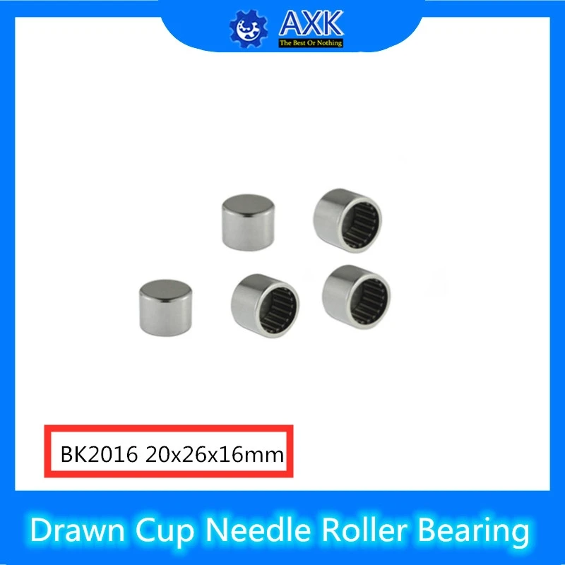 

BK2016 Needle Bearings 20*26*16 mm ( 5 Pcs ) Drawn Cup Needle Roller Bearing BK202616 Caged Closed ONE End 55941/20