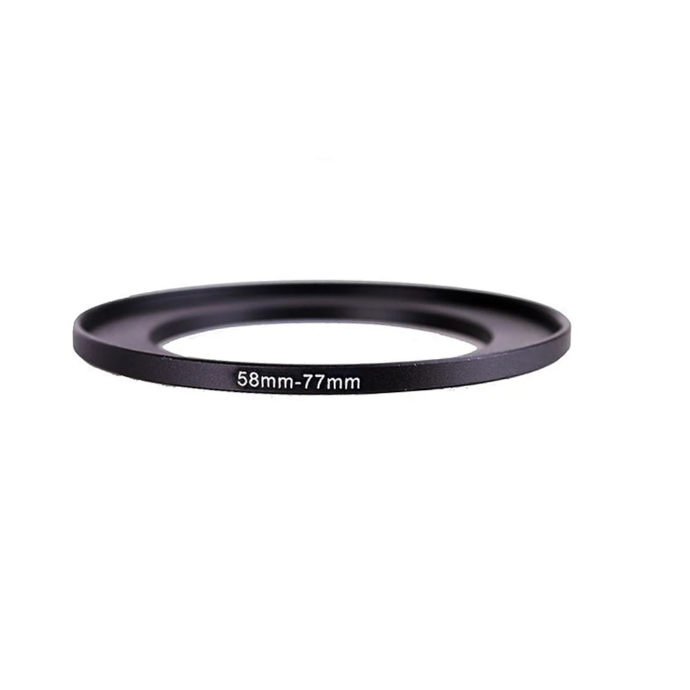 58mm-77mm 58-77 mm 58 to 77 Step Up Lens Filter Metal Ring Adapter Black