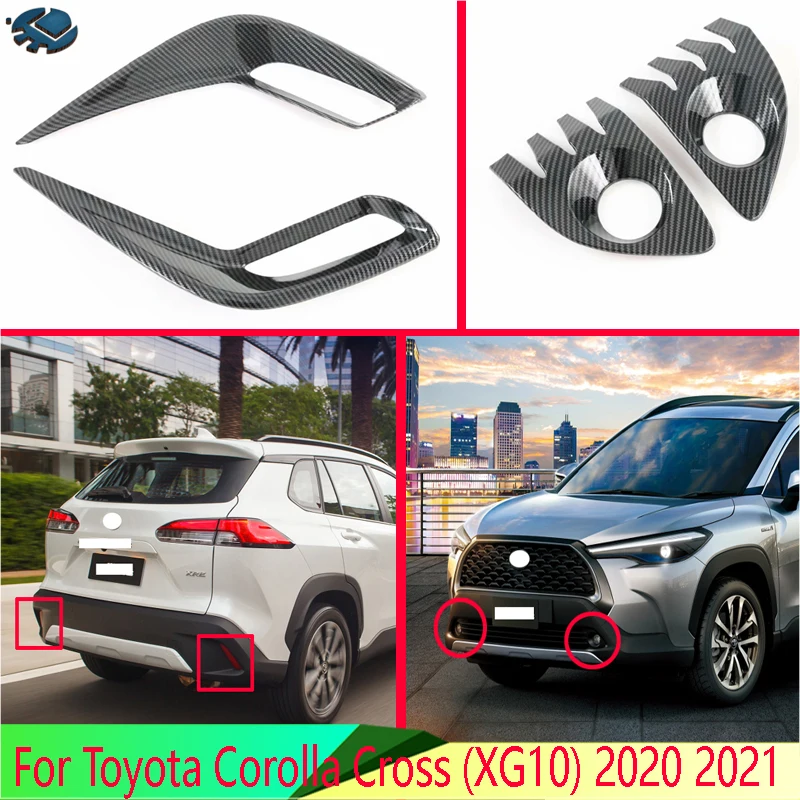 

Для Toyota Corolla Cross (XG10) 2020 2021 ABS Хромированная передняя и задняя противотуманная фара с блестками