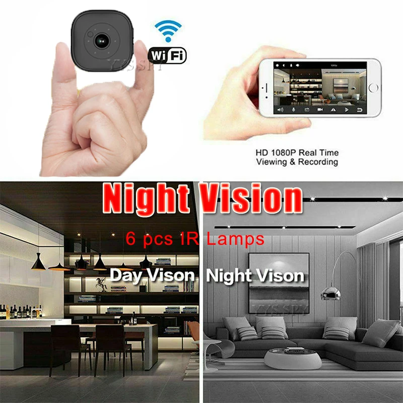 HD WiFi Mini Camera Espia 1080P Sport DV Kamera with Night Vision Micro DVR Remote Control Motion Sensor Cam Support Hidden Card