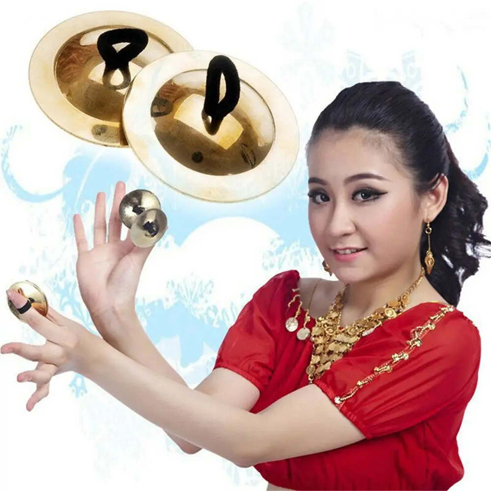 Platillo de dedo para danza del vientre, instrumento Musical de latón, accesorios para equipos musicales de baile, instrumento de percusión, 1 par