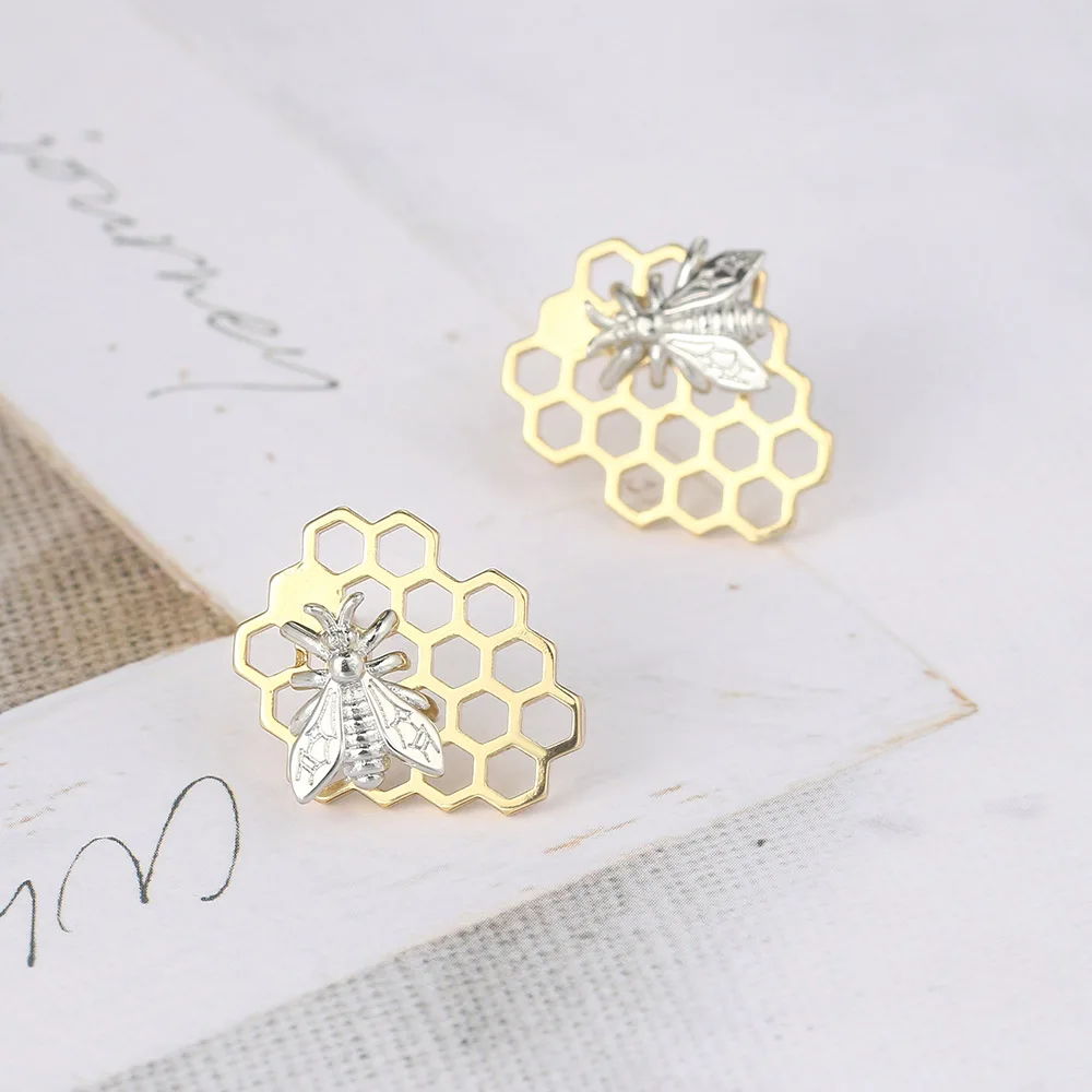 Boucles d'oreilles en forme de nid d'abeille pour femmes et filles, accessoires créatifs de Piercing, bijoux coréens E212, Y2k