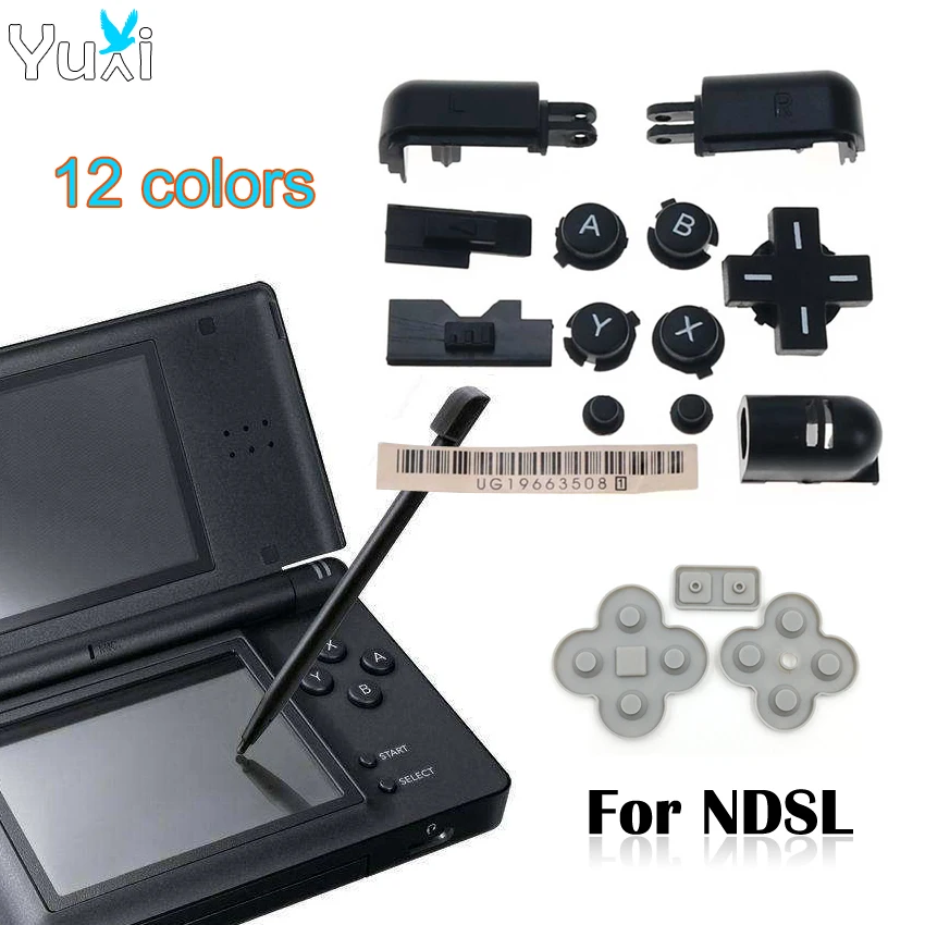 

Комплект полноразмерных кнопок YuXi A B X Y abxy L R D-Pad, перекрестные кнопки для Nintendo DS Lite, кнопки NDSL и Проводящая резина