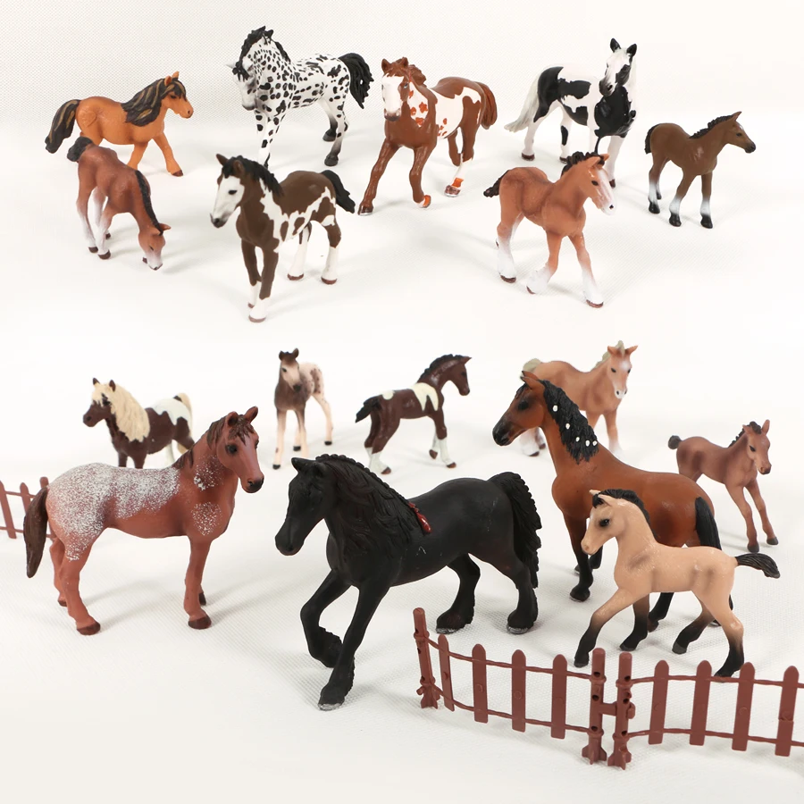 

22Type Horse Models Farm Animal model series Appaloosa Harvard Hannover Clydesdale Quarter Arabian Horse collection for Kids toy