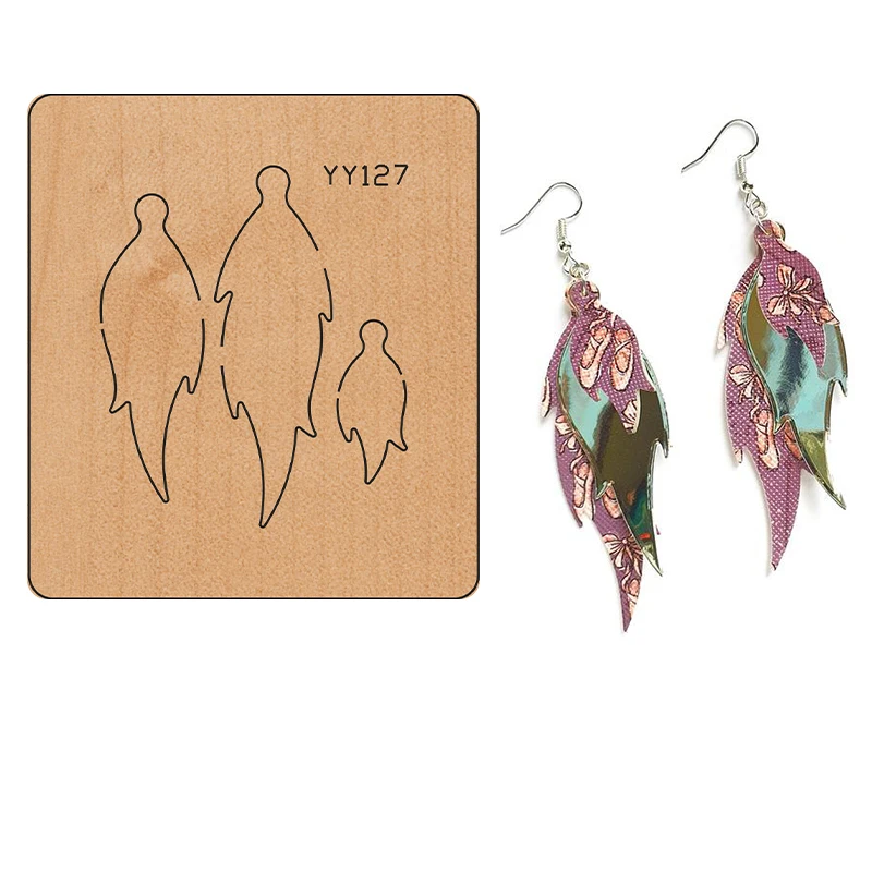 Wood die-cut clipboard process leaf-type earring pendant knife mold YY127 is compatible with most manual die-cutting