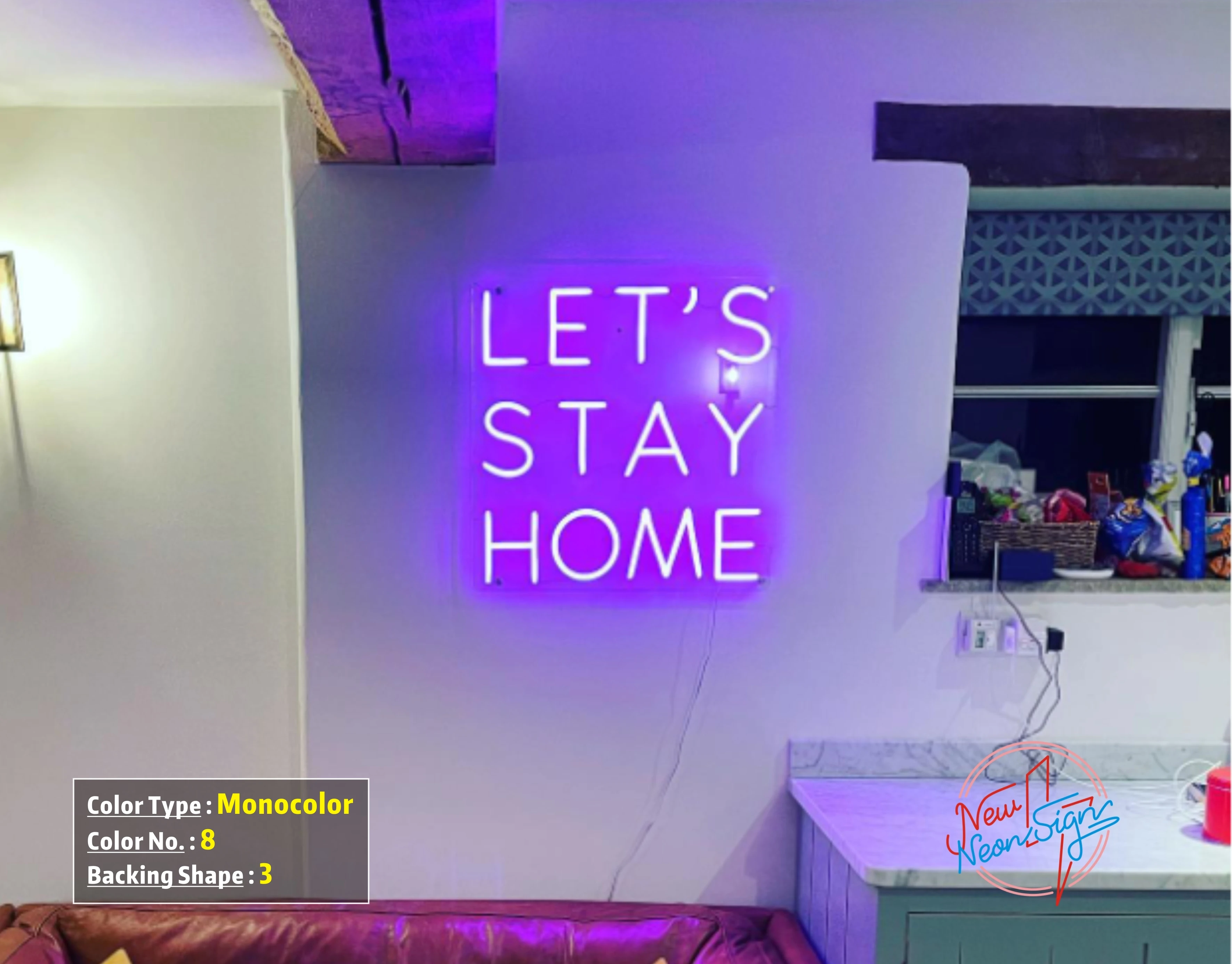 Lets Stay Home Neon Sign Handmade Custom LED Neon Sign,Wedding Light Sign,Neon LED Sign,Neon Lights,Neon sign Bedroom,White Neon