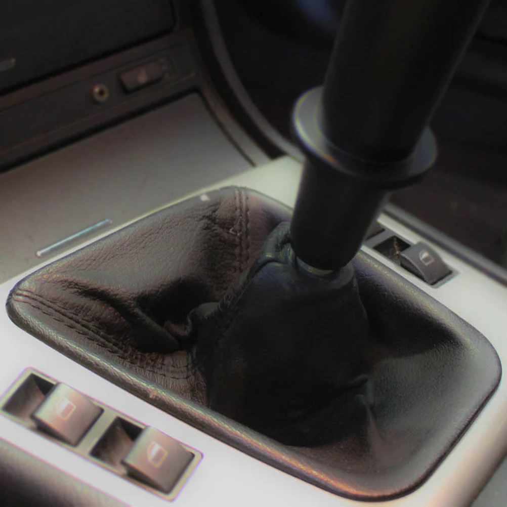 Pu Leather Gear Shift Knob Gaiter Gaitor Shifter Lever Collars Boot Dust Cover For BMW E34 88-95 E36 91-98 E46 99-05 Z3 95 -01