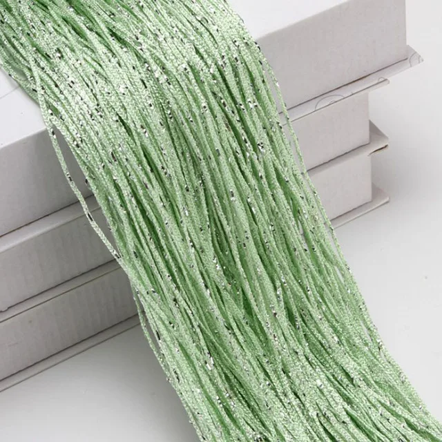 Nieuwe Glanzende Kwastje Zilveren Lijn String Gordijn 100x200 cm Volant Woonkamer Divider Bruiloft DIY Home Decor