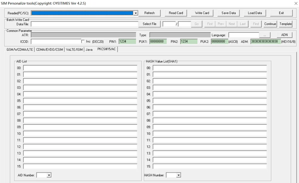 Oyeitimes 4 4g lte simカードカードリーダライタプログラマー 5 個lte空白のsimカードと 1 個simカード 4.2.5 版。ソフトウェアmilenage