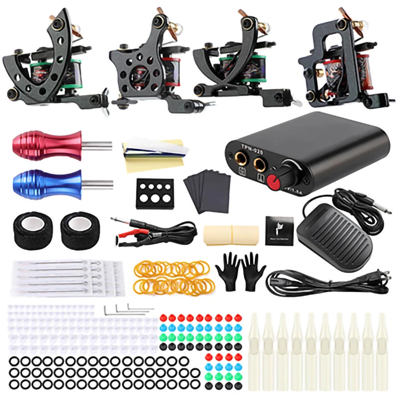 

Complete Tattoo Machine Kit Safety Tattoo Pen Grips Body Art Tools Permanent Makeup Tattoo Set For Tattoo Beginners Artist