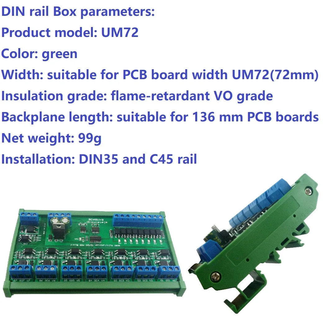 5A DC 6-24V 8I8O Multifunction Modbus RTU MOSFET Module Support 03 06 16 Function Code RS485 Switch Control Board DIN35 Rail Box