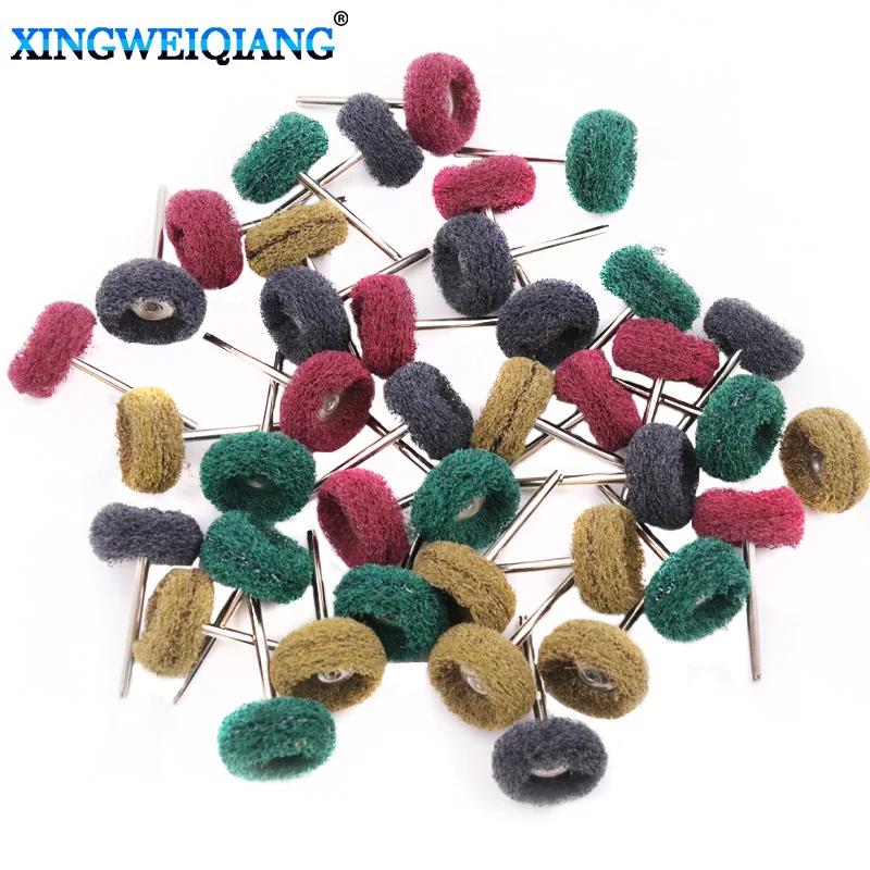 40pcs Mini Abrasive Brush Grinding Wheel Nylon Fiber Grinding Head Polishing Wheel Grinding Set